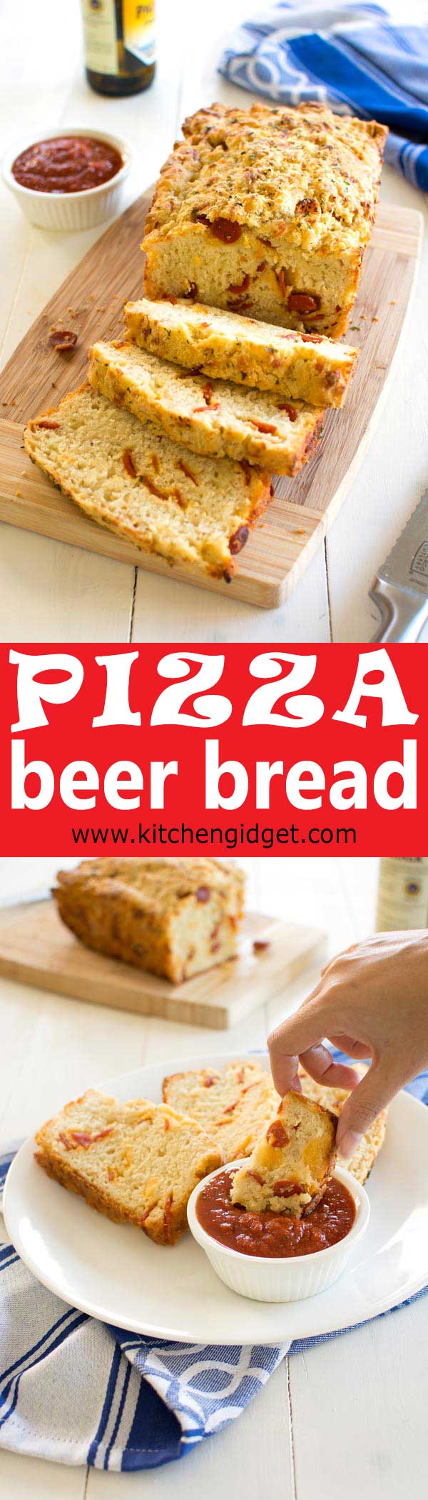 Cómo hacer pan de pizza de pizza fácil con queso y pepperoni. Pizza cerveza receta de pan que es increíblemente delicioso!