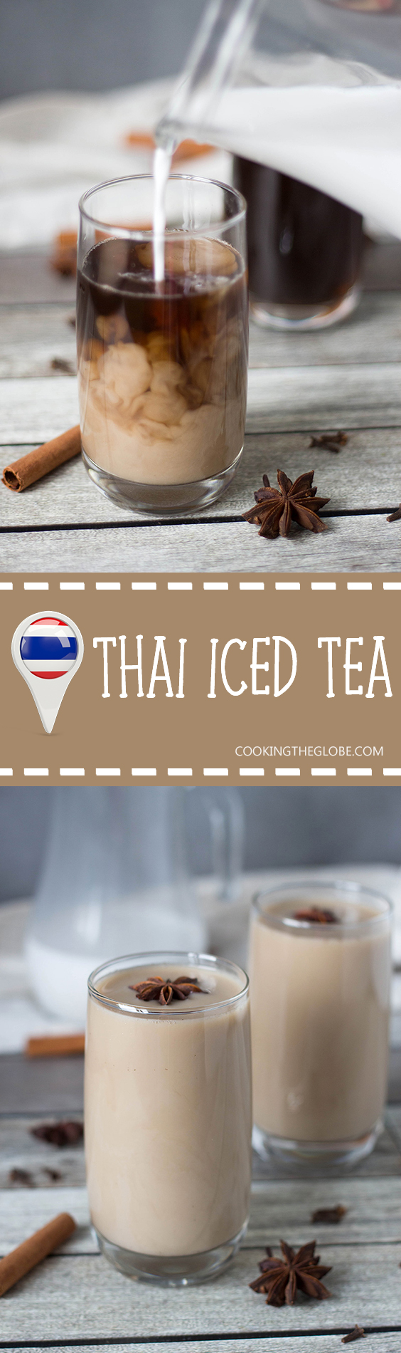 Si estás buscando algo refrescante y al mismo tiempo delicioso, este té helado tailandés es para ti. ¡Se condimenta con anís, canela, jengibre, clavos y más! | cocinartheglobe.com