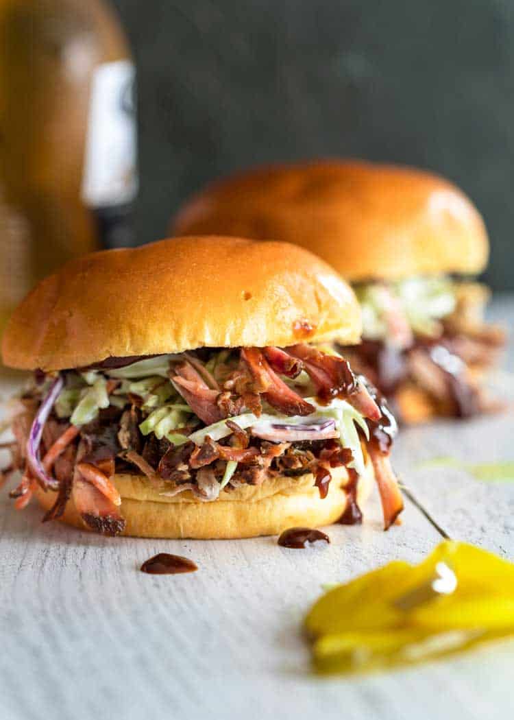 2 Classic Pulled Pork Sandwiches with pickles