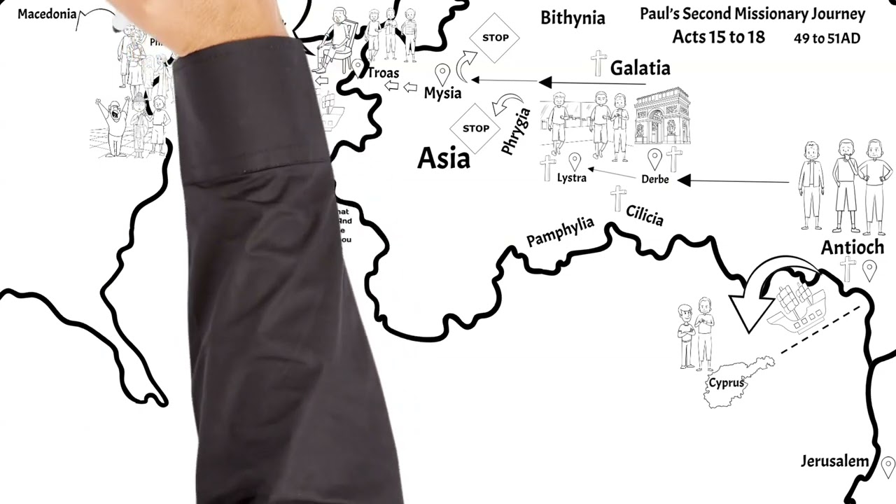 Paul's Second Missionary Journey Map: 7 Key Locations Explained 1 paul\\\'s second missionary journey map