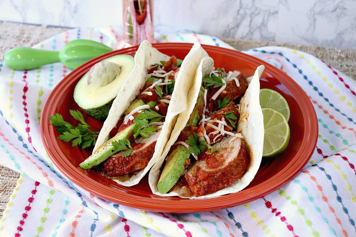 Lime Marinated Mexican Pork Tenderloin Tacos - kudoskitchenby.com