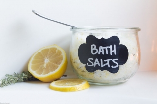 After Party Spa Night Ideas with DIY Lemon Thym Bath Salts