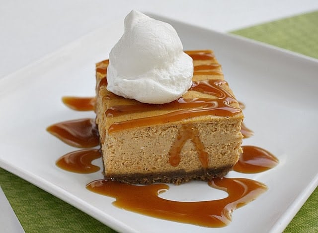 BARRAS DE CHEESECAKE DE CARAMELO DE CALABAZA