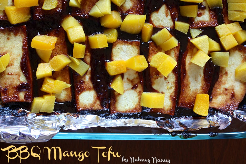 This bbq mango tofu is a great way to use tofu while keeping it fresh, light and delicious. You can use whatever bbq sauce you enjoy but don