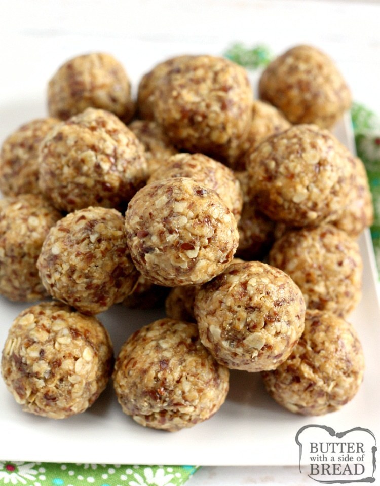 BOLAS DE PROTEÍNA DE MANTEQUILLA DE MANTEQUILLA DE AVENA