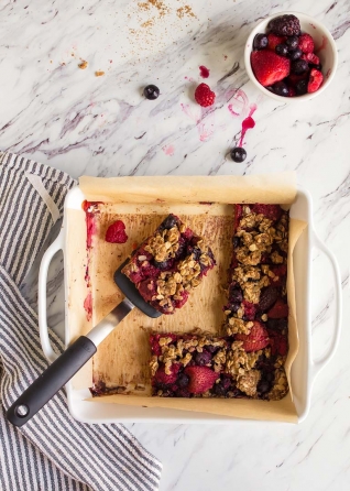 Barras De Avena Al Horno De Bayas Mixtas