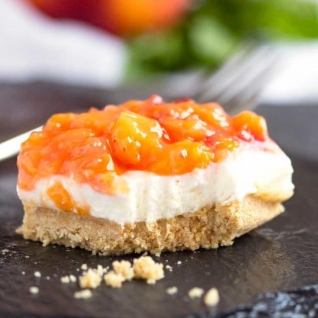 Barras de pastel de queso sin hornea
