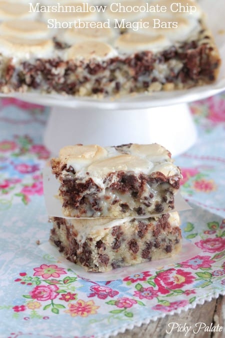 Marshmallow Chocolate Chip Shorbread Magic Bars