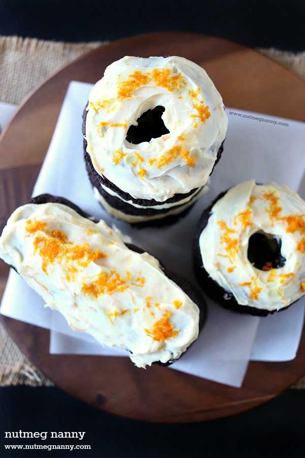 Donuts horneados de chocolate y naranja de Nutmeg Nanny