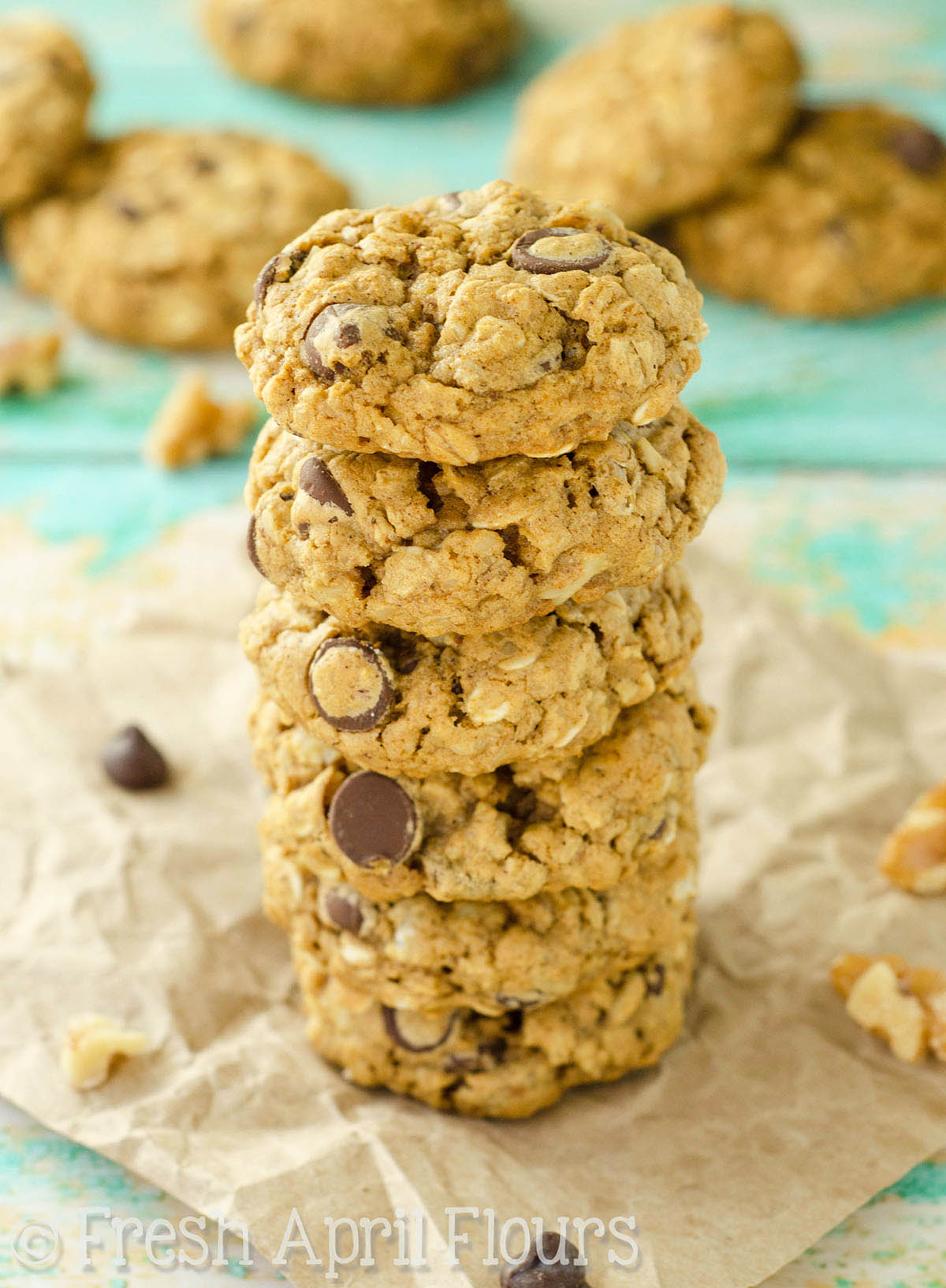 Galletas De Avena De Nogal Con Chocolate