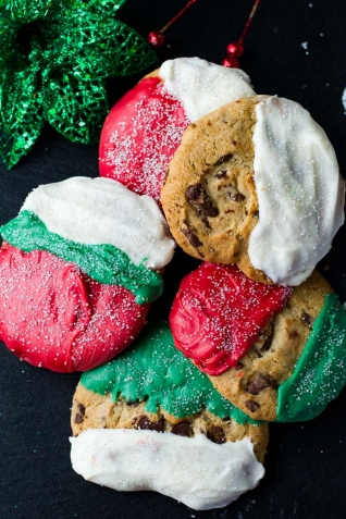 Galletas de chispas de chocolate de Navidad