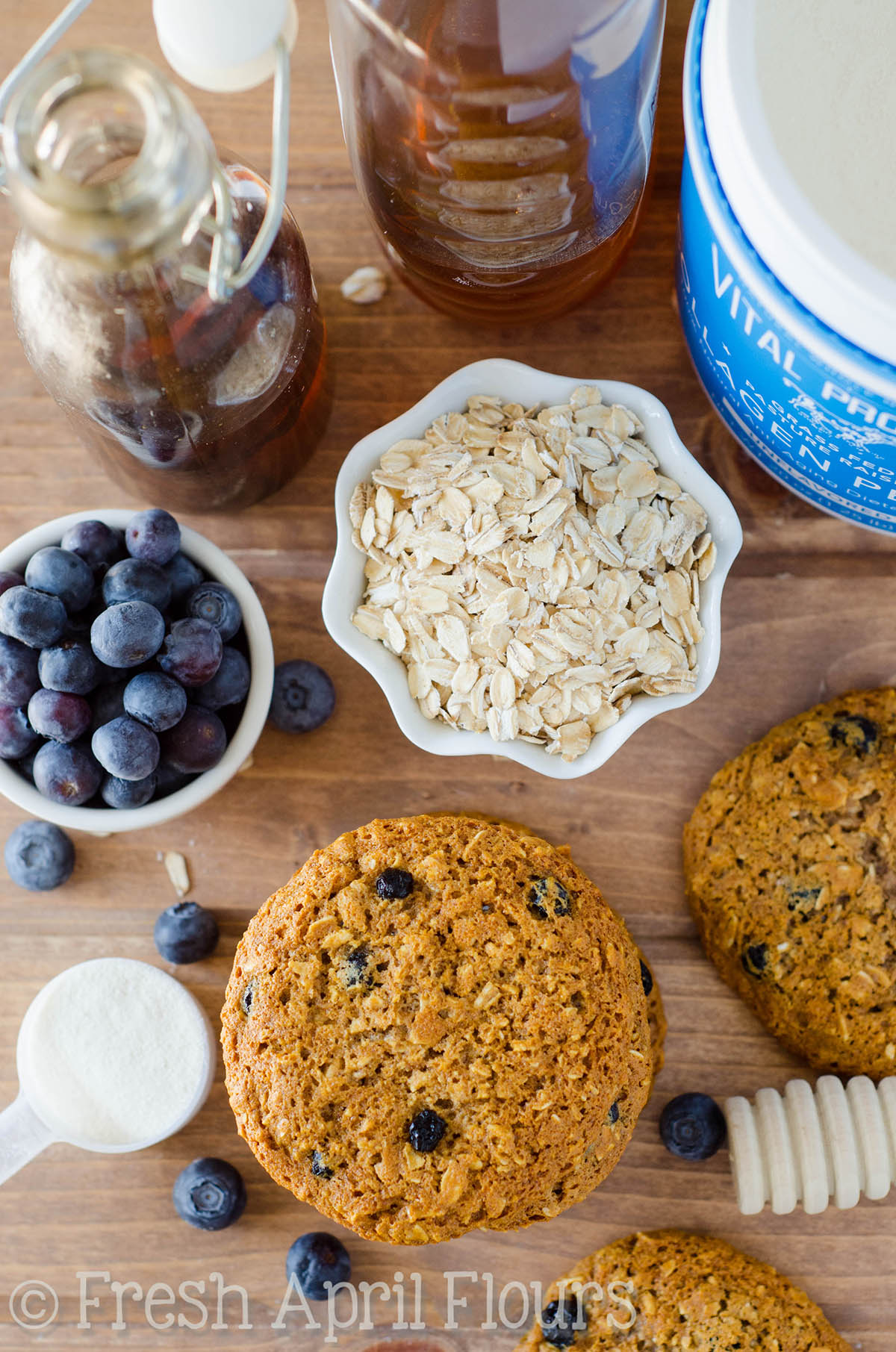 Galletas de proteína de avena y arándanos