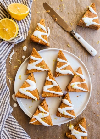 Gingerbread Blondies with Lemon Glaze