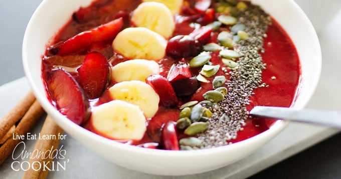 TazĂłn de batido de frutas de hueso