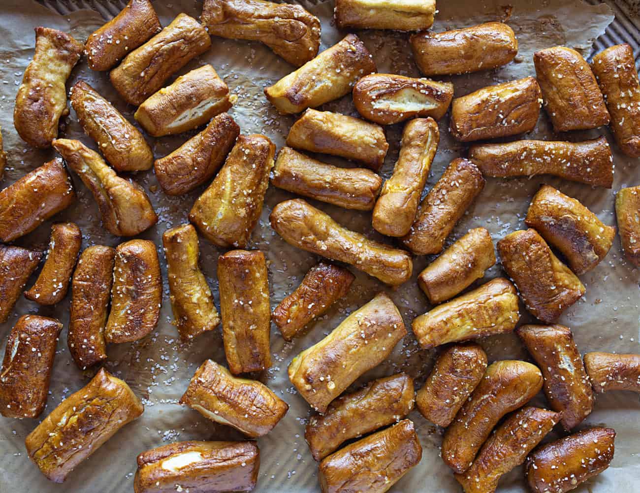 Bocados caseros de pretzel