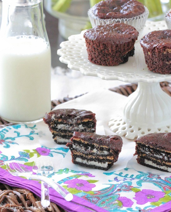 Oreo y mantequilla de maní Brownie tortas