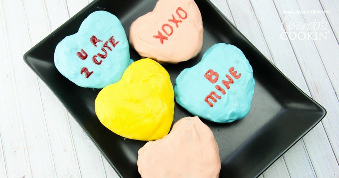 Brownies de corazón de conversación