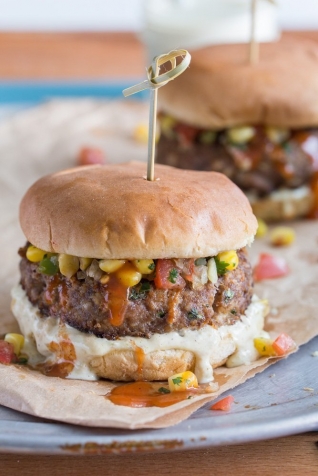 Hamburguesa de pastel de carne al sudoest