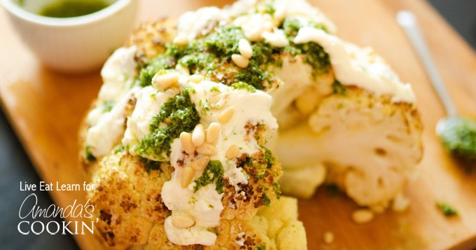 Coliflor asada entera