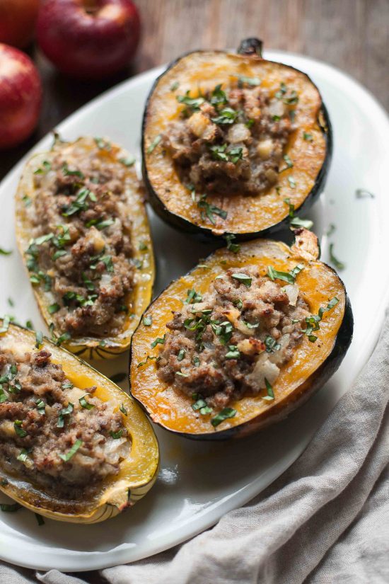 Calabaza Rellena con Chorizo ​​y Manzana