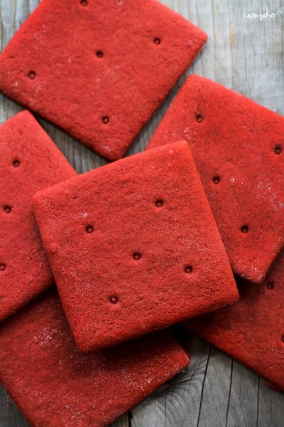 Galletas Graham de terciopelo rojo