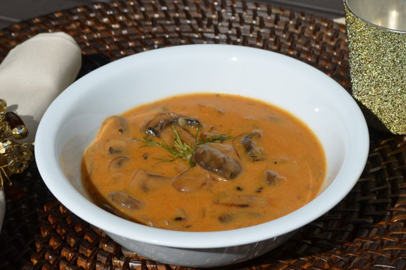 Crema de champiñones sin gluten con pimentón ahumado