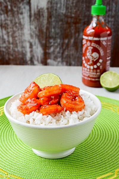 Camarones Sriracha Dulces Y Picantes
