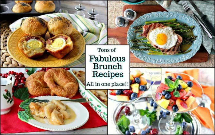 Title text collage image of brunch recipes for a recipe roundup
