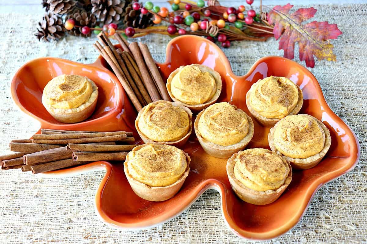 Pumpkin Cheesecake Tartlets with Cookie Crust
