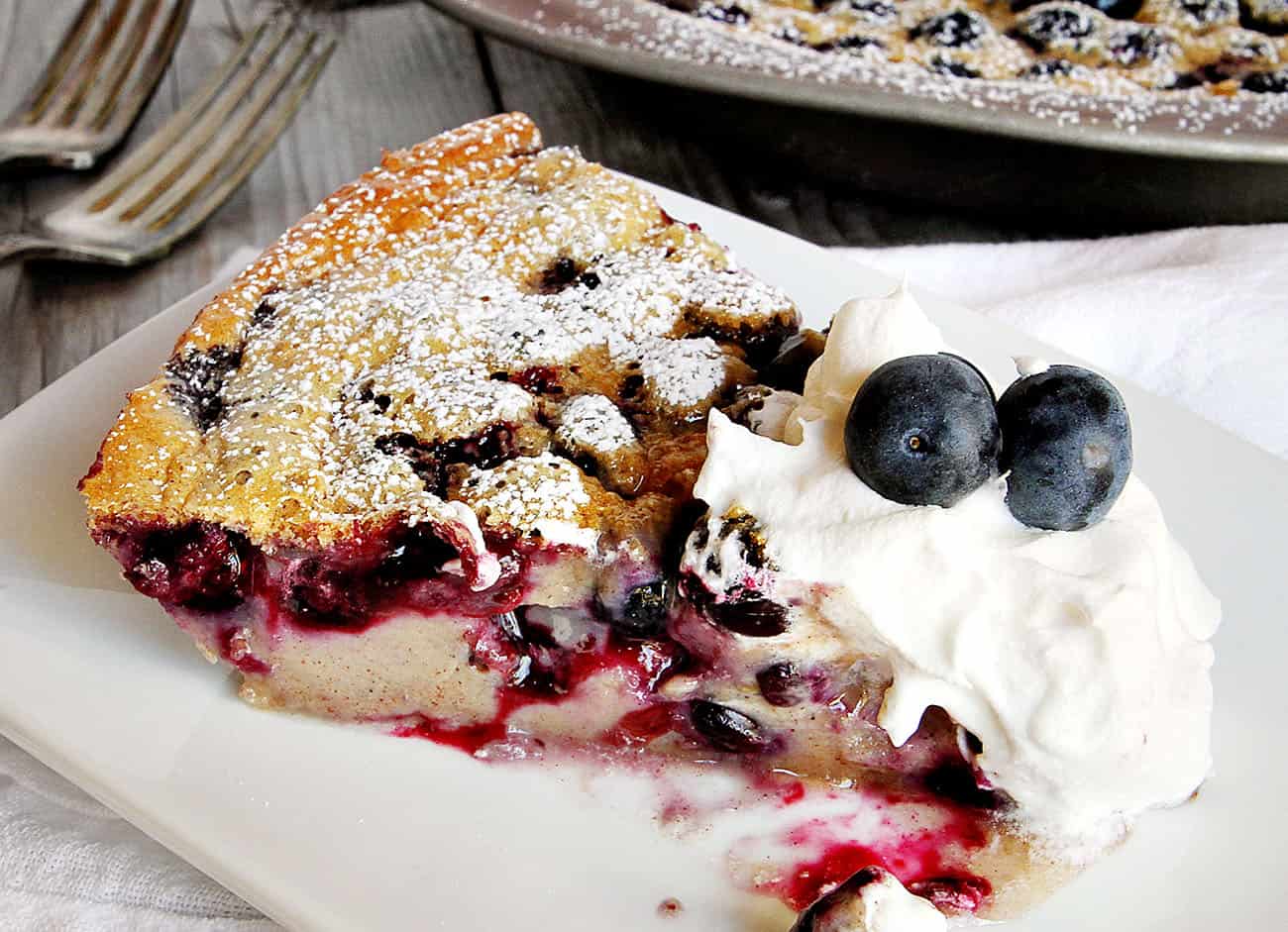 Postre de arándanos y clafoutis