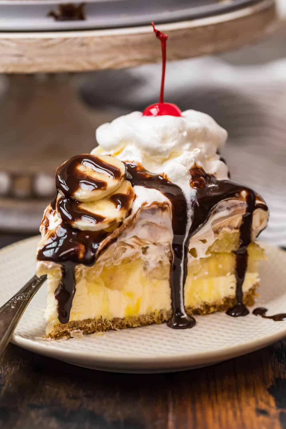 rebanada de postre dividido sin hornear pl&aacute;tano