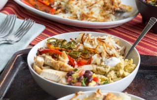 Fajita de pollo para el desayuno