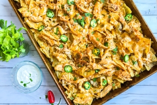Tan Fácil Hoja Pan Nachos De Pollo De Búfalo