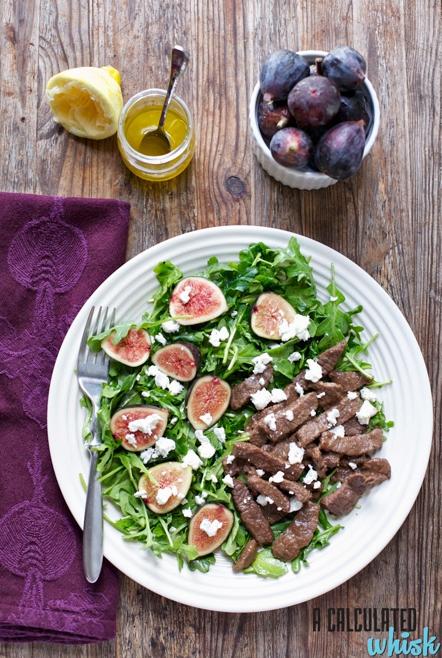 Balsamic Steak with Fig & Arugula Salad