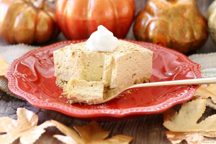 SKINNY PUMPKIN CHEESECAKE - Mantequilla con un acompañamiento de pan