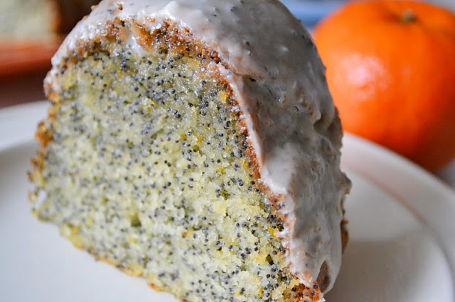 Pastel de semillas de amapola mandarina