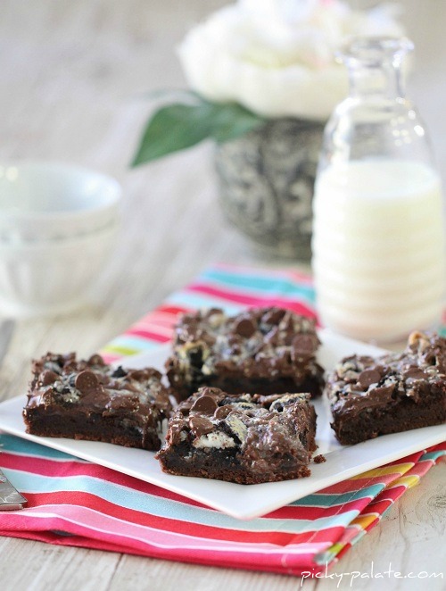 Galletas Gooey y Barras Crema De Torta De Chocolate Doble