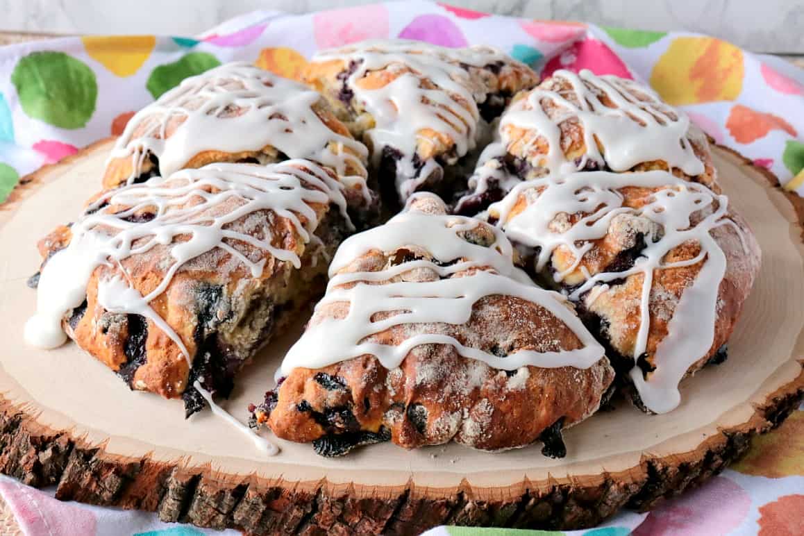 Tart & Tender Blueberry Lemon Scones with Lemon Vanilla Glaze