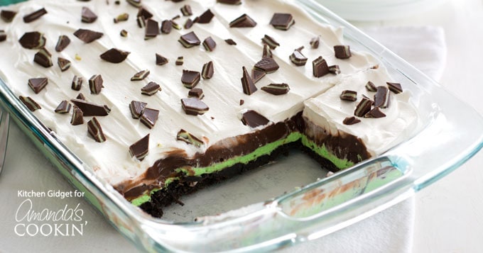 Lasaña de chocolate y menta