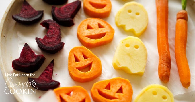 Verduras asadas de Halloween