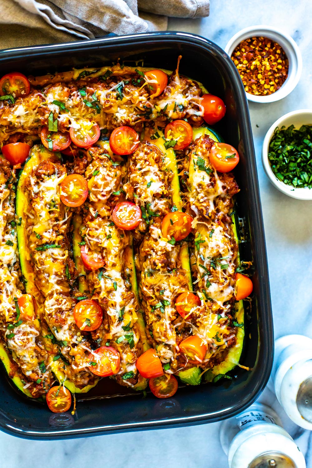 Italian Stuffed Zucchini Boats