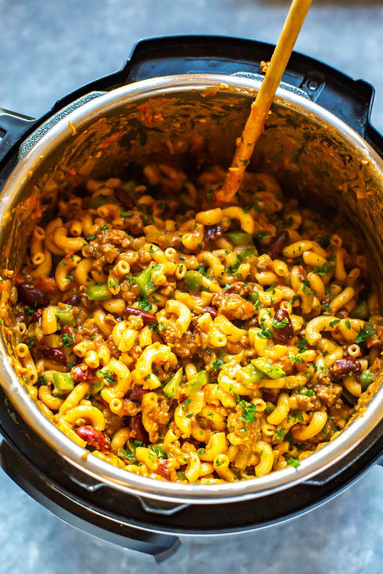 Instant Pot Chili Mac y queso