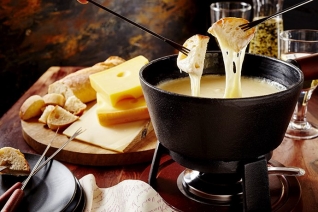 Acogedora casa de campo: queso cheddar y fondue de sidra