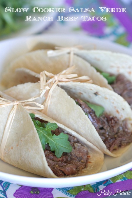 Cocina lenta Salsa Verde Ranch Tacos De Res