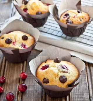 Muffins De Naranja Arándanos De Chocolate Oscuro