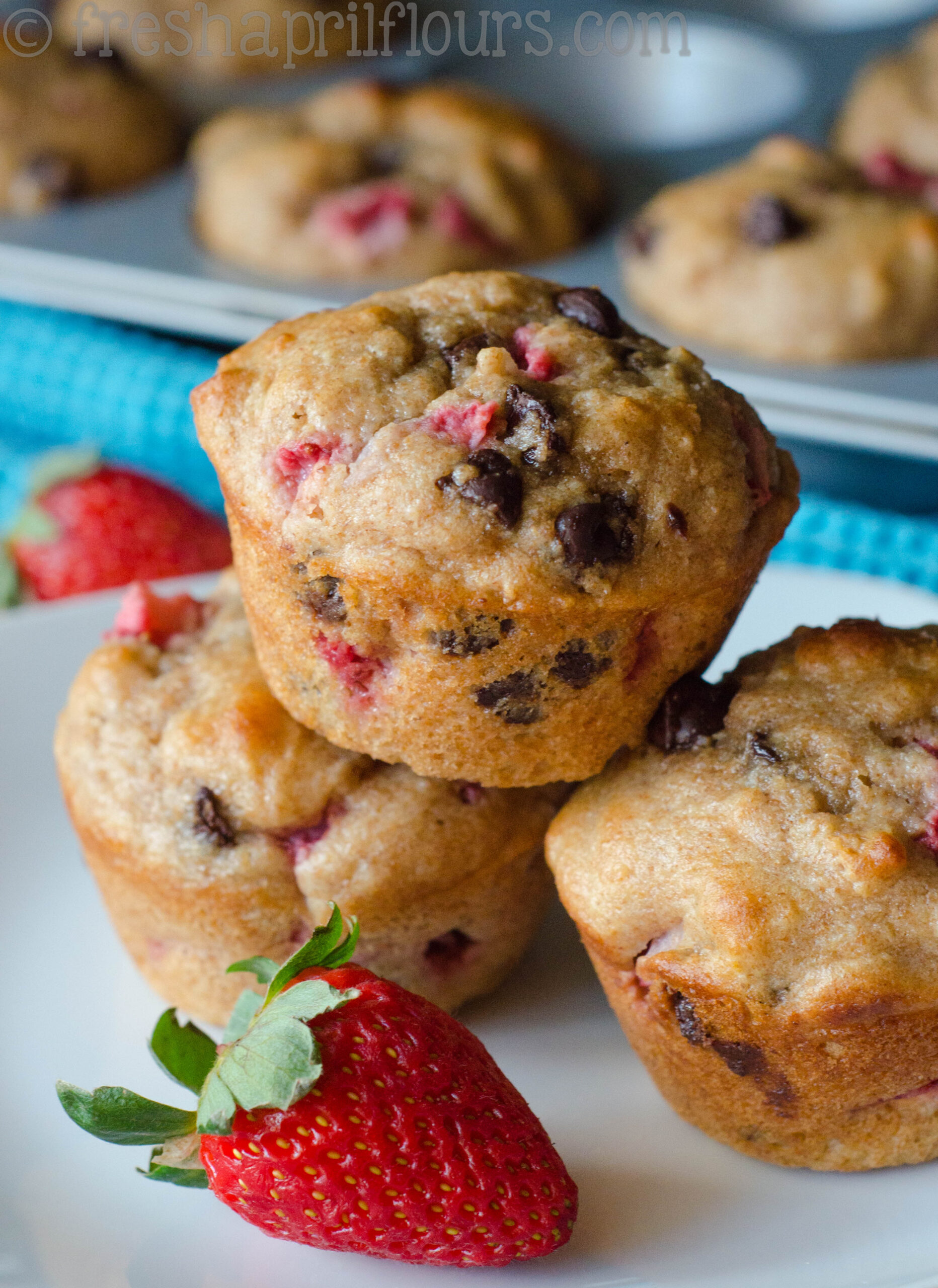 Muffins au chocolat avec fraises fines