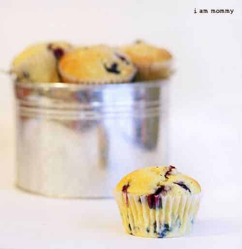 Muffins de queso y crema de arándanos