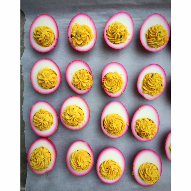 Gluten-Free Beet-Pickled Deviled Eggs