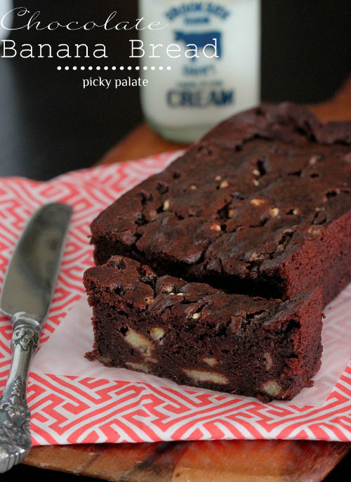 Pan de plátano con chocolate y trocitos de malvavisco