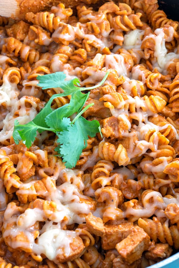 Cerca de pasta enchilada